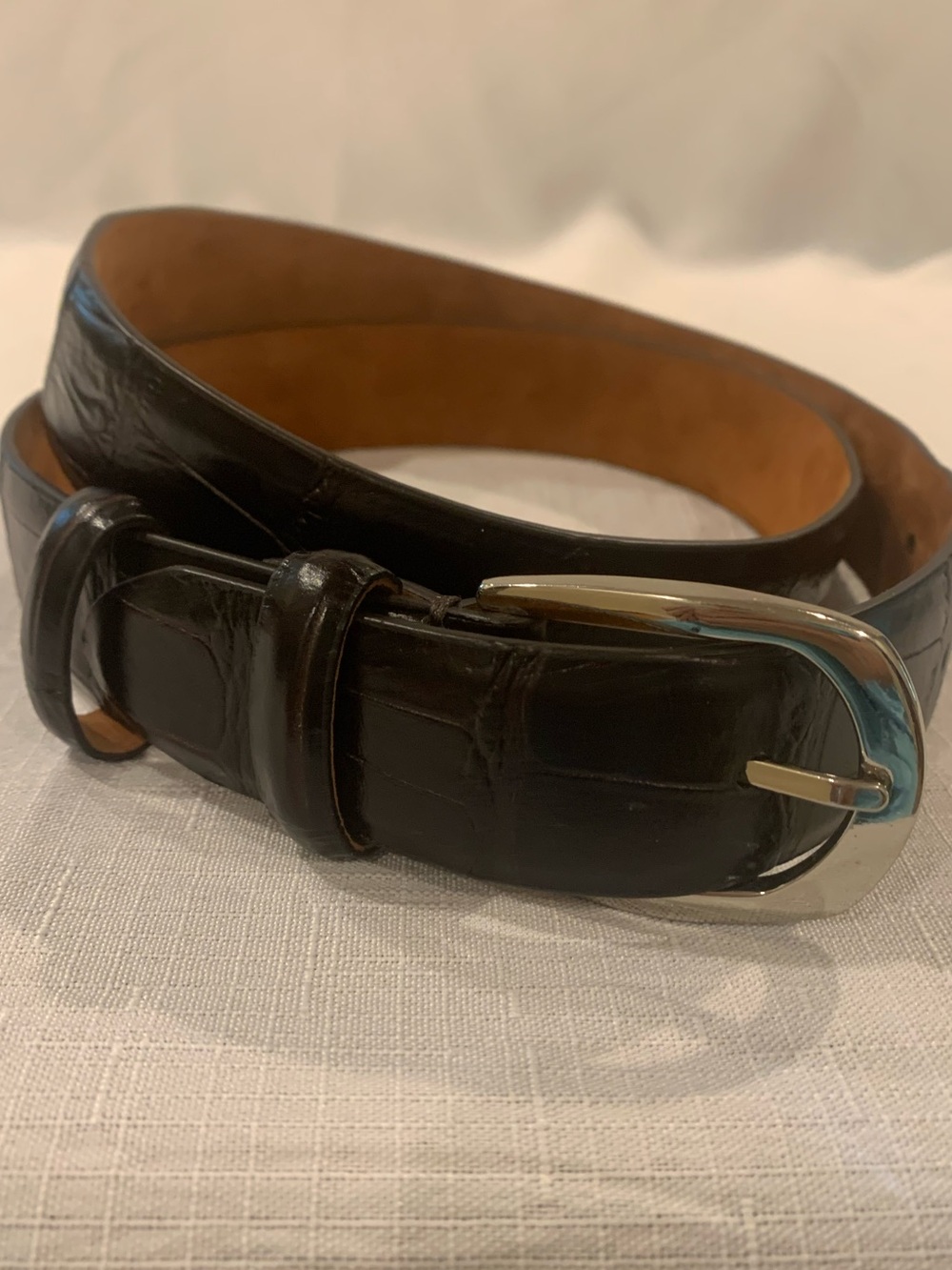 Cole Haan Men’s  Croco Leather Belt Size 36 Excellent